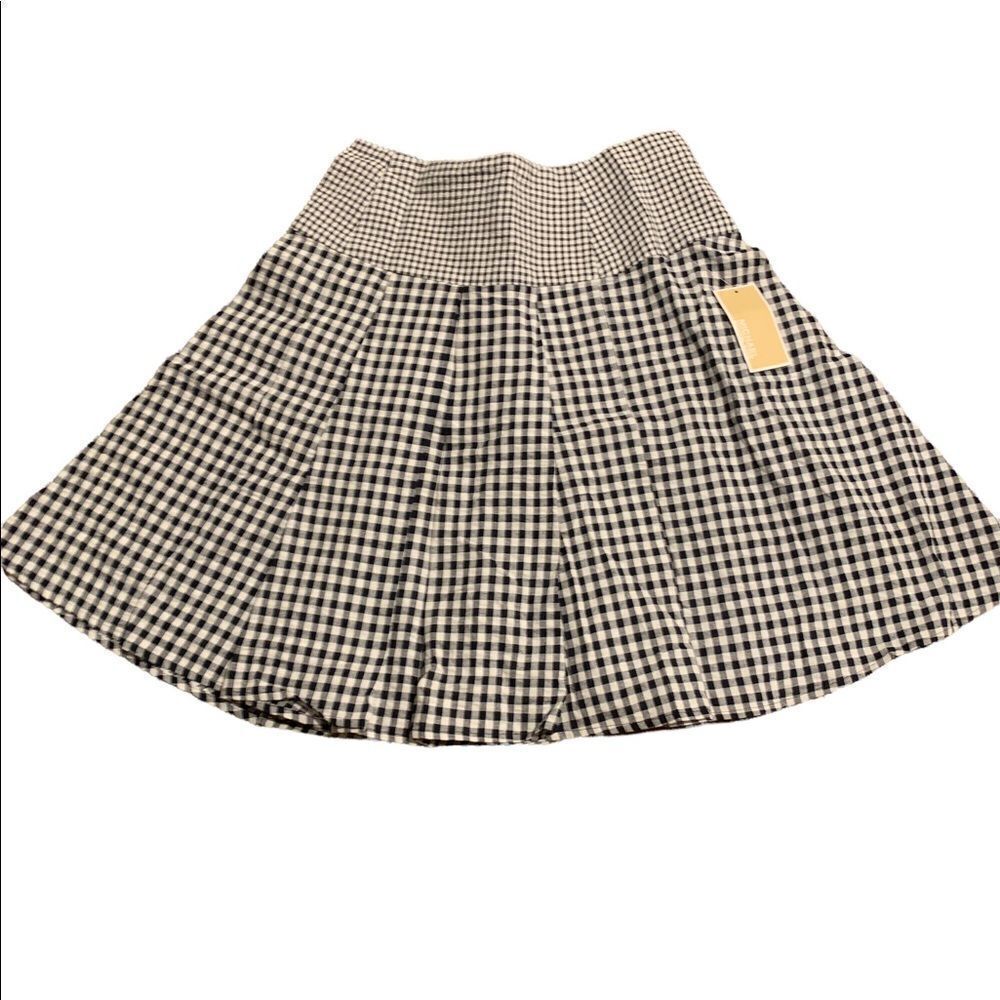 Michael Kors Black & White Gingham Lolita Harajuku Pleated Skirt Size 4 NEW